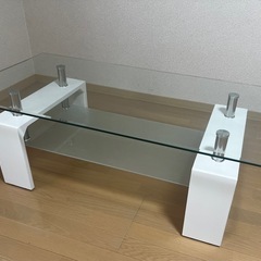 美品  ガラスローテーブル うちむら家具の画像