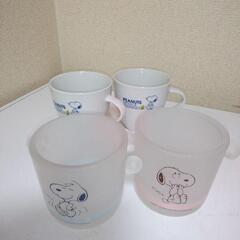 スヌーピーグッズ！マグカップ４個フェイスタオル1個プレート,ボウル4個ストッカー４個　計13個の画像