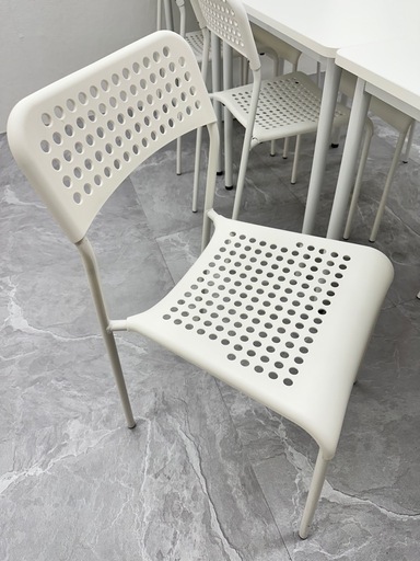 美品 オフィス 白 テーブル イス 9点 セット