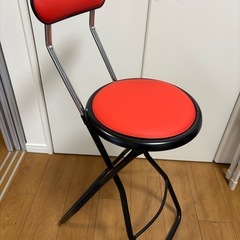 折りたたみチェア ハイチェア　背もたれありの画像