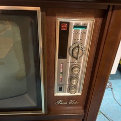 昭和レトロ/ナショナル/TK-970D/真空管テレビ/当時物/ダイヤル式/ブラウン管/脚付き/木製枠/ジャンクの画像