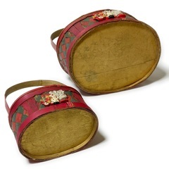 園芸用バスケット2個セット《一点物 花籠 花器 花台 プランター 手造り 中古》の画像