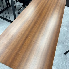 オフィス ロング 会議テーブル ブラウン 折り畳み可能の画像