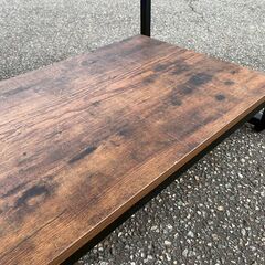 【ジモティ限定特価】ニトリ シェルフNステイン アイアン家具 2段シェルフ 収納家具 美品 木目調 Y1768の画像