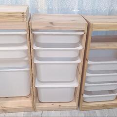 IKEA　トロファスト3個セット+棚板5枚付き