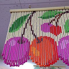 レトロポップ ビーズカーテン チェリー 昭和レトロ アンティークの画像