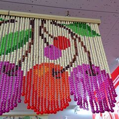 レトロポップ ビーズカーテン チェリー 昭和レトロ アンティークの画像