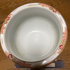 有田焼陶器火鉢、火バシ付き大きめサイズ。置物やプランスタートしてもの画像