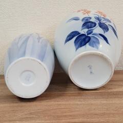 値下げ可 深川製磁 花瓶 花器 花入 陶器 有田焼 フラワーベース あやめ の画像