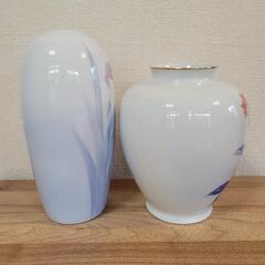値下げ可 深川製磁 花瓶 花器 花入 陶器 有田焼 フラワーベース あやめ の画像