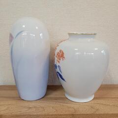 値下げ可 深川製磁 花瓶 花器 花入 陶器 有田焼 フラワーベース あやめ の画像