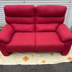 美品★二人がけソファ★レッド★