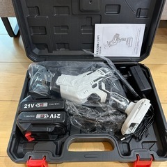 【新品】レシプロソー 電動 ノコギリ 無段変速 21V バッテリー2個付きノコギリの画像
