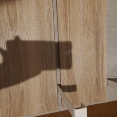萩原 追加棚  幅80cm つっぱり ラック ウォールラック 木目調 2枚セット モダン シンプル ナチュラル×ホワイトの画像