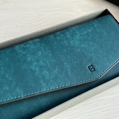 【未使用品】kawaotoメンズ ブルーレザー長財布 本革