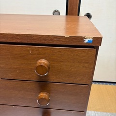 ⑨アンティークタンスレトロな洋服収納 着物アクセサリー入れ 引き出し5段ダークブラウンの画像