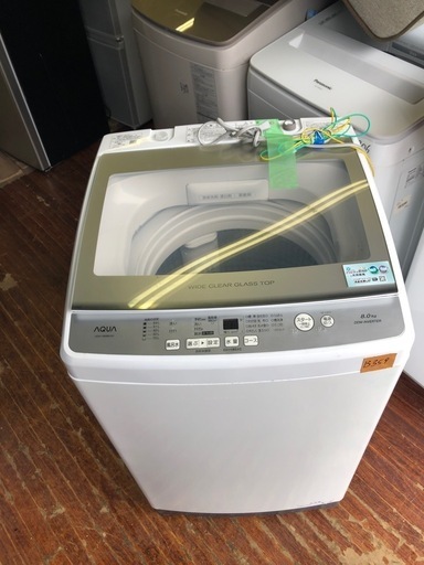 NO B359 ?福岡市内配送設置無料✨?全自動洗濯機 ホワイト AQW-V8MBK-W [洗濯8.0kg /簡易乾燥(送風機能) /