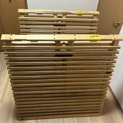 中古　すのこベッド みやび格子 エアライズ アシスト機能付き　折りたたみシングル  2つセットの画像