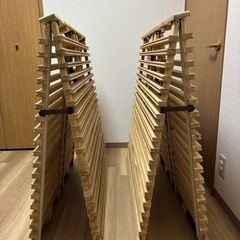 中古　すのこベッド みやび格子 エアライズ アシスト機能付き　折りたたみシングル  2つセットの画像