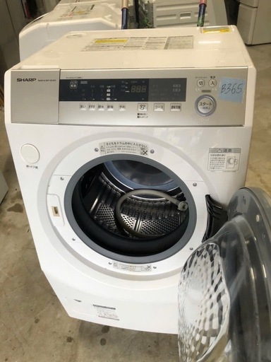 NO B365 ?福岡市内配送設置無料✨?シャープ SHARP ドラム式プラズマクラスター洗濯乾燥機 （10kg） 右開き ホワイト系
