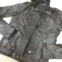 レザージャケット ライダースジャケット メンズ 黒 古着 