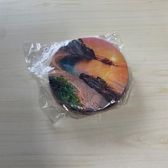 【美品】【未開封】木製コースター8枚セット　夕焼けのビーチ柄の画像