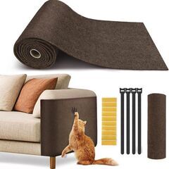 未使用 猫用爪とぎ 猫スクラッチ 家具傷防止プロテクター マット シート ブラウン 耐摩耗の画像
