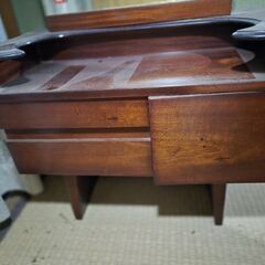 鏡台 ドレッサー 昭和レトロ 木製 古物 70's 当時物 ヴィンテージ 家具の画像
