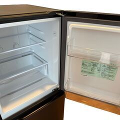 ★2024年製★極上超美品 中古★AQUA 135L 大容量！引き出し式冷凍室＆使いやすいフリーケース！2ドア冷蔵庫【AQR-14P-DS】の画像