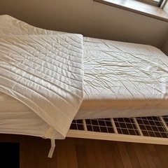 💥福岡市内配送設置無料🌈  美品✨　シングル　無印良品　脚付マットレス　ポケットコイル　洗えるカバー　の画像