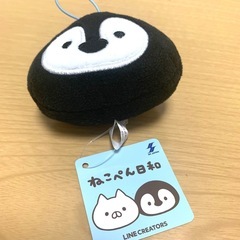 ★ ねこぺん日和 フェイス マスコット ストラップ ペンギン ぬいぐるみ ★の画像