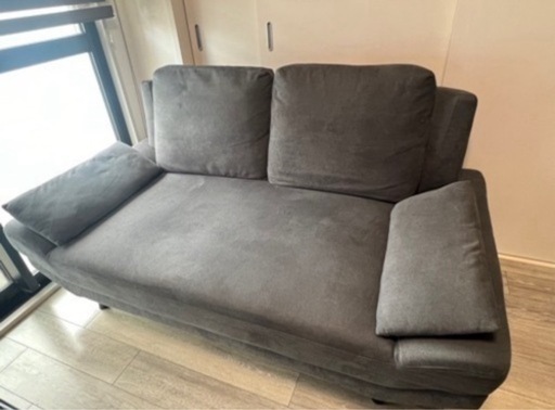 ごろ寝ソファ 2人掛け アームレス クッション付き 脚取り外し可