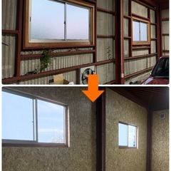 バイクガレージ　倉庫　トタン板倉庫からサイディング壁へ