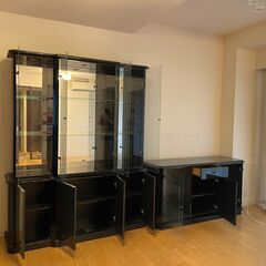 引取限定】イタリアCamelgroup社製ガラス扉飾り棚・キュリオケースの