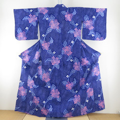 浴衣 絞り 絞り浴衣 青紫色ｘピンク色 ぼかし染め アジサイ模様...