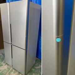 高年式!2024年製! ほぼ未使用 AQUA 冷蔵冷凍庫 512L フレンチドア 4ドア AQR-TZ51P(S) サテンシルバー 中古家電 店頭引取歓迎 uR9726の画像