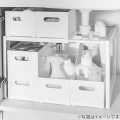 【ニトリ】伸縮フリーラック クラネ/洗面台下収納の画像