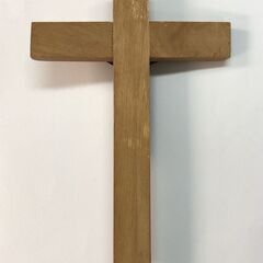 JME075S)★大特価★ヨーロッパ雑貨 十字架張付 アンティーク小物/飾り 重量162ｇ 　幅：約16cm 高さ：約25cm  中古品【取りに来られる方限定】の画像