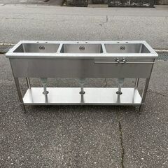 ステンレス製 3槽シンク 業務用 W1500×D450×H800...