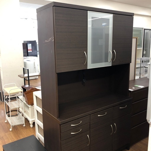 ニトリ　レンジボード　3枚扉　側面シール痕・各所キズ有　取りに来れる方限定！