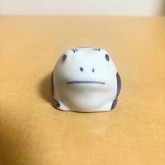 浮陶器 カエル 染付 1点の画像