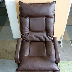 ☆ドウシシャ リクライニングチェア 1人掛けチェア 椅子 レザー調 パーソナルチェア いす 幅550mm 奥行750～920mm 高さ760～870mm 座面高400mm イス 札幌 北20条店の画像