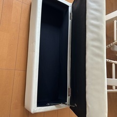 収納 ベンチ チェスト ホワイトの画像
