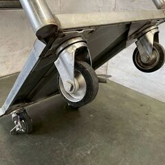 ステンレス製 作業台 キャスター付 W750×D500×H790 ステンレス作業台 厨房 厨房機器 店舗 店舗用品 配膳台 可動式 2段タイプ Y1771の画像