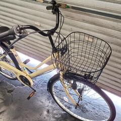 自転車中古　サイモト　AZZURARE　外装6段変速　リモート式レバーライト　タイヤ26インチ　カラーベージュの画像