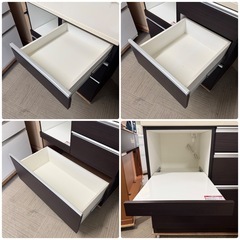 【超美品‼️】ニトリ 89cm幅キッチンボード 食器棚 収納家具 木目調ダークブラウン♪の画像
