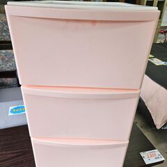 リサイクルショップどりーむ天保山店　No2890　衣類収納　３段　クリアチェストの画像