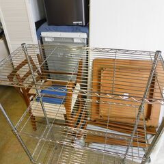 【JM637】メタルラック メッシュラック スチールラック アジャスター付き 棚4段 幅74 奥行34 高さ121.5 棚の画像