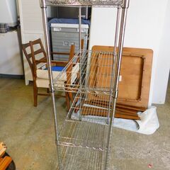 【JM637】メタルラック メッシュラック スチールラック アジャスター付き 棚4段 幅74 奥行34 高さ121.5 棚の画像