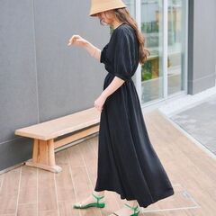 ブランド＊titivate ティティベイト　　　　　ロングワンピース　黒　　サイズМ　ブラックの画像